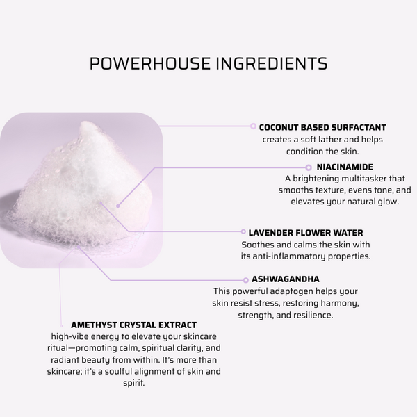 AURA CLEANSE Gentle Crystal-Infused Cleanser with Niacinamide